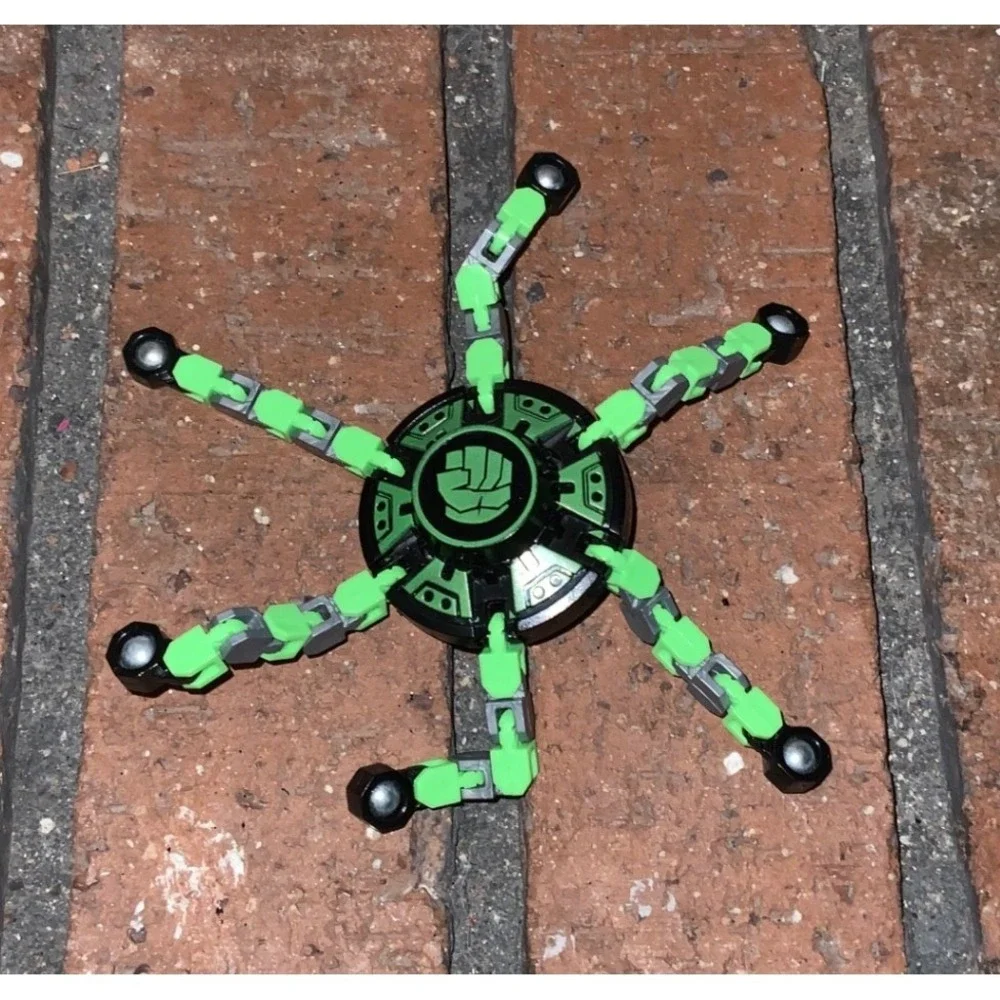 Transformable‎ Fingertip Spin Top Fidget Spinner Transformable Green/Black